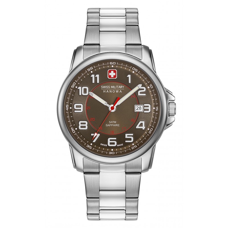 Reloj SWISS MILITARY 6533004005, de caballero, caja de acero, pulsera de acero, sumergible.
