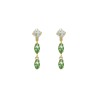 Pendientes largos marquesa color verde bañados en oro de Victoria Cruz