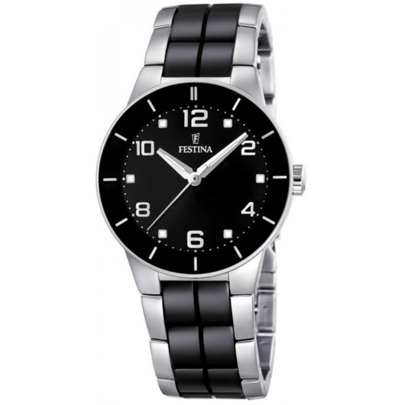 X Reloj FESTINA 16531/2 acero y cerámica negra, sumergible 5 ATM,