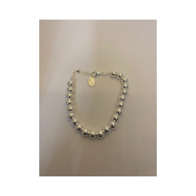 Pulsera de plata de ley de 925 m/m con bolas y ajustable