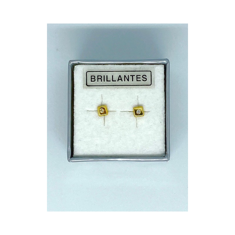 PENDIENTES DIAMANTES BEBE ORO 18KTS