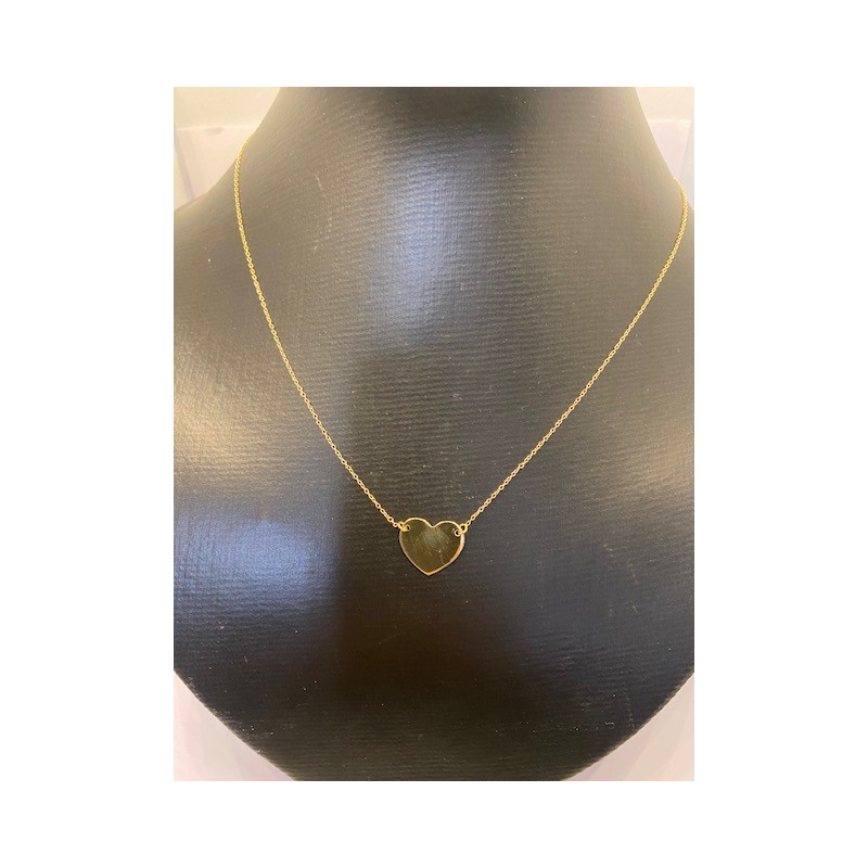 Collar de ORO 18 kts con colgante con forma de corazón y cadena