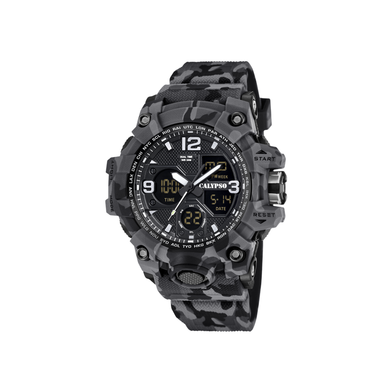 Reloj CALYPSO K5855/4 de silicona, sumergible, digital y agujas,