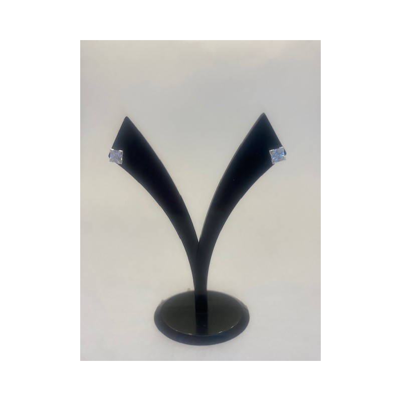 Pendientes de plata de ley de 925 m/m, con circonita cuadrada