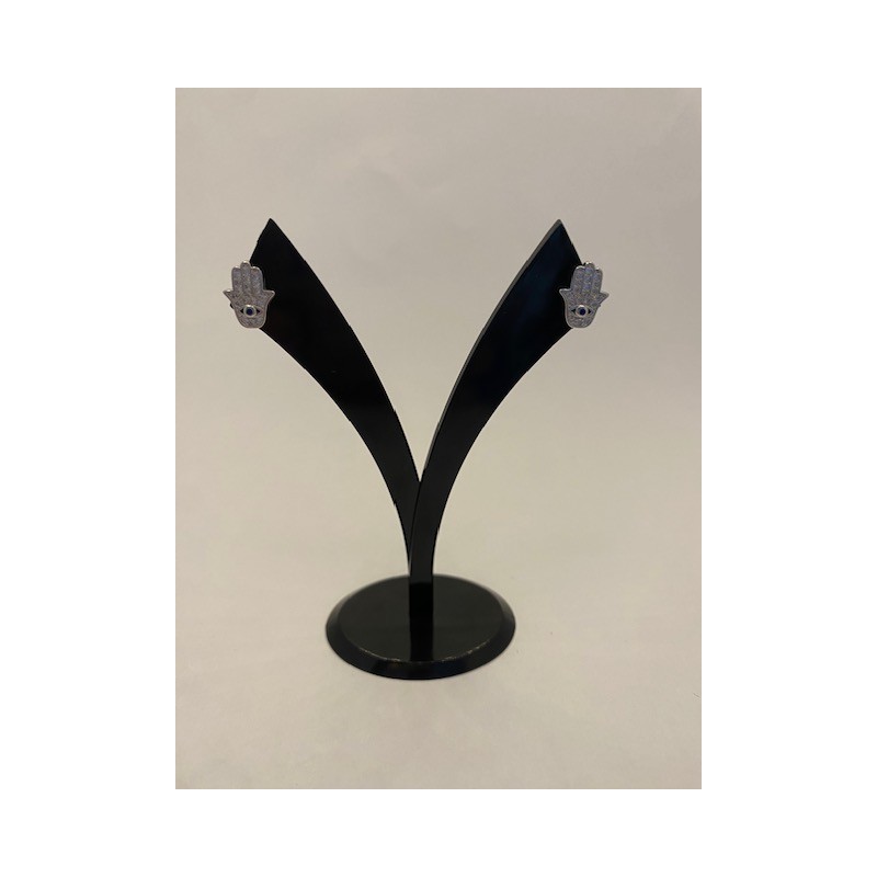 Pendientes de plata de de ley de 925 m/m con forma de mano de Fátima