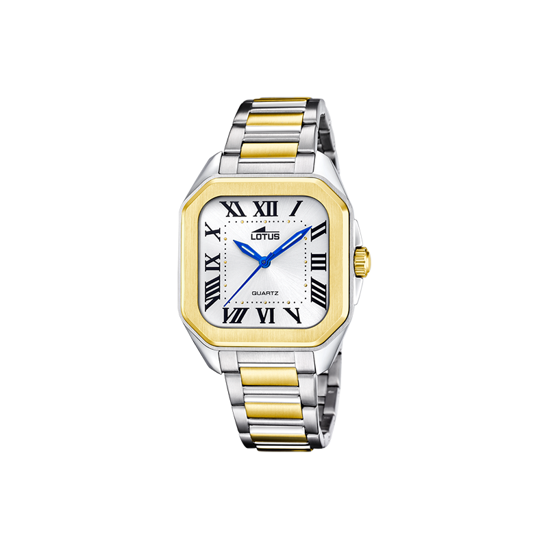 RELOJ LOTUS SQUARE SERIES 18969/1 BLANCO CORREA DE ACERO