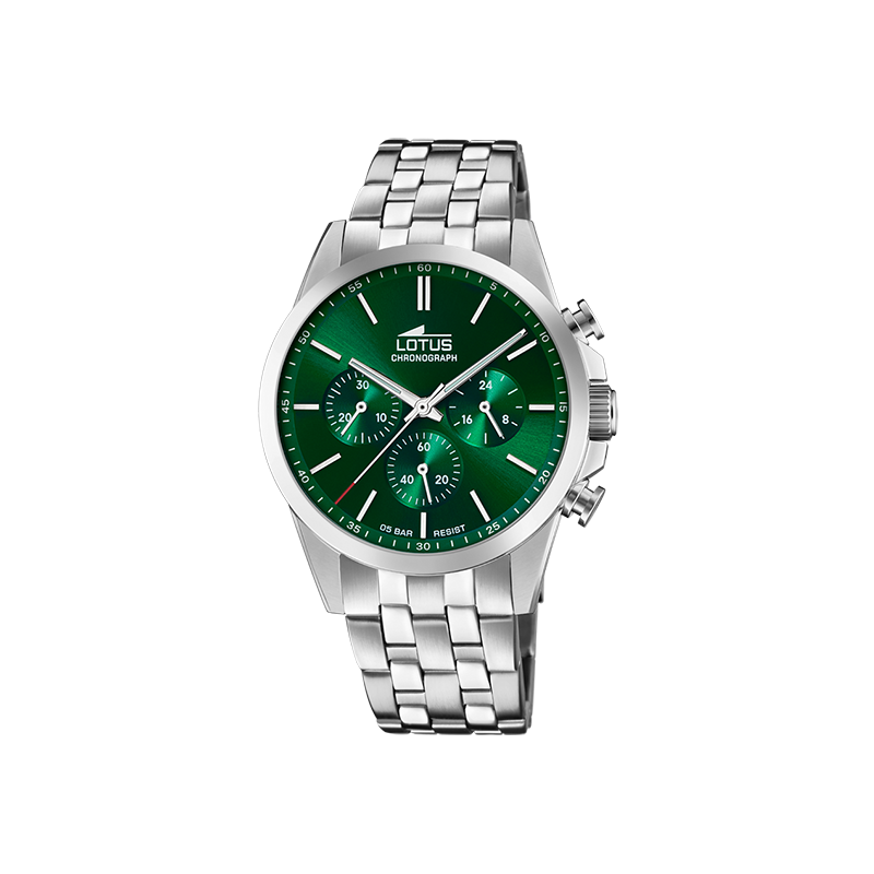 RELOJ LOTUS CHRONO 18989/3 VERDE CORREA DE ACERO