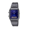 Reloj CASIO  AQ-230EGG-2A, caja y correa negra de acero, digital y agujas