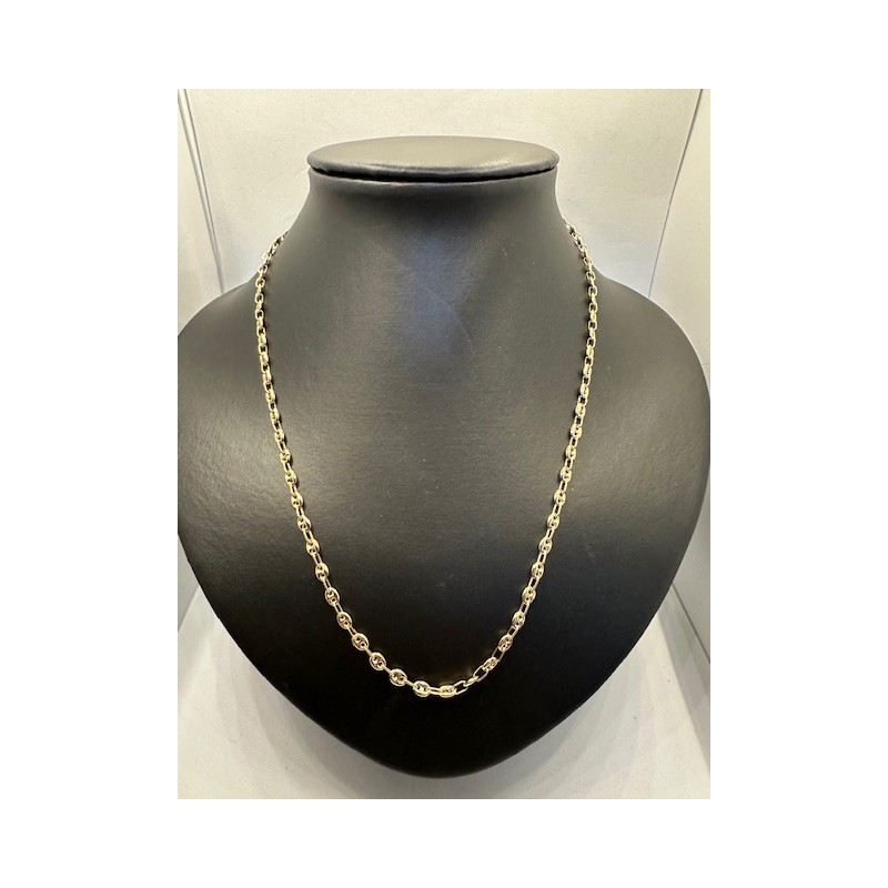 Collar de ORO amarillo de 18 KTS, modelo calabrote de 60 cms de largo.