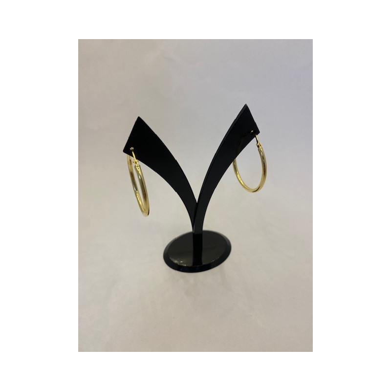 Pendientes de plata de ley de 925 m/m chapado en oro lisos