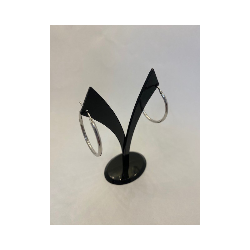 Pendientes de plata de ley de 925 m/m  lisos redondos.