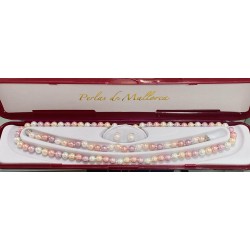 Conjunto de collar, pulsera y pendientes de perla de Mallorca.