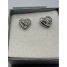 Pendientes plata de ley de 925 m/m, con forma de corazón.