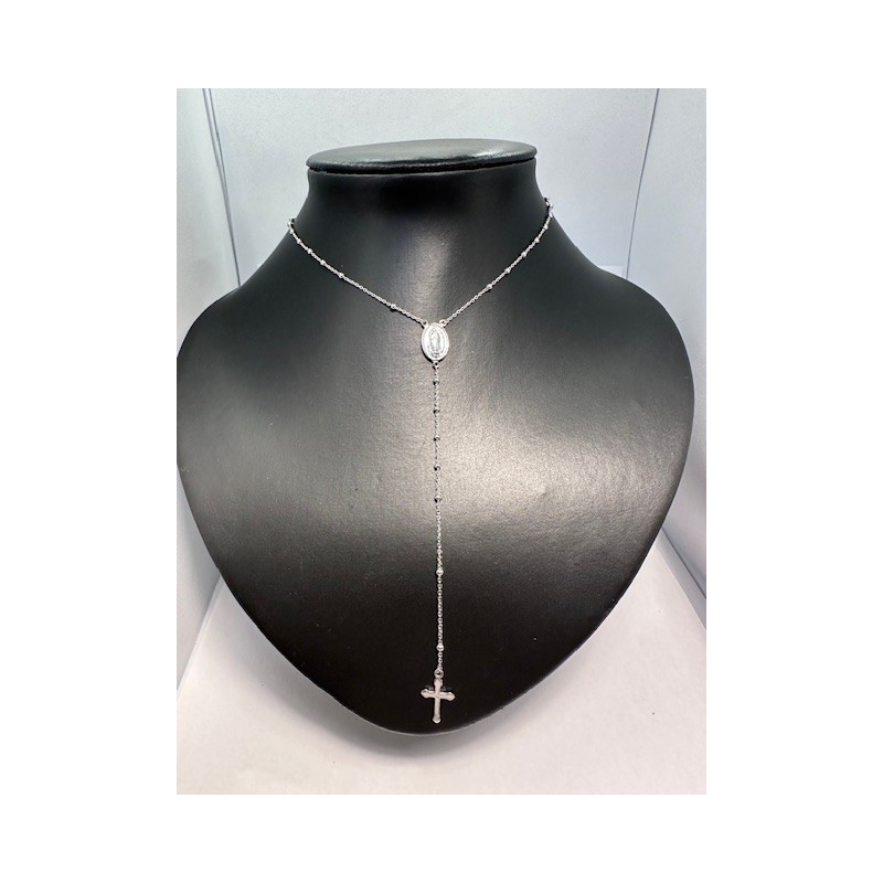 Rosario de plata de ley de 925 m/m.