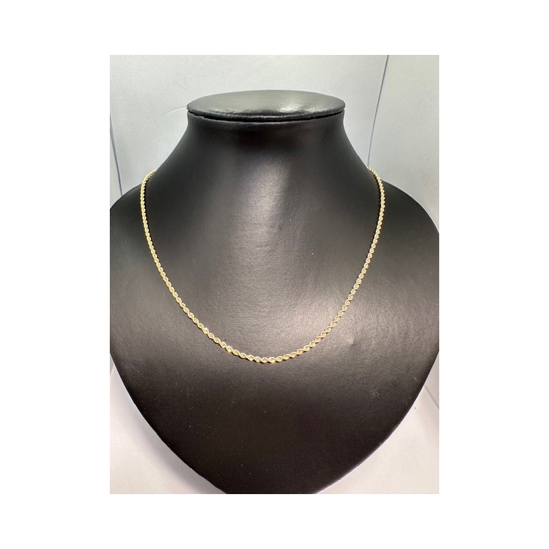 Collar de oro 18 kts, modelo cordón salomónico, de 50 cms
