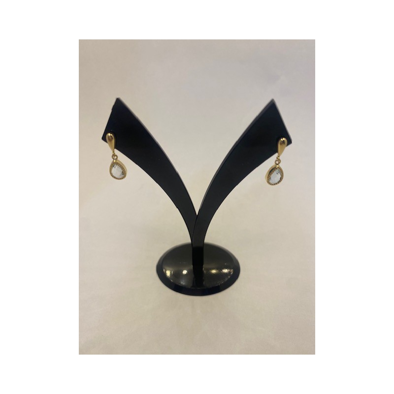 Pendientes de oro amarillo de 18 kts. con circonita de color.