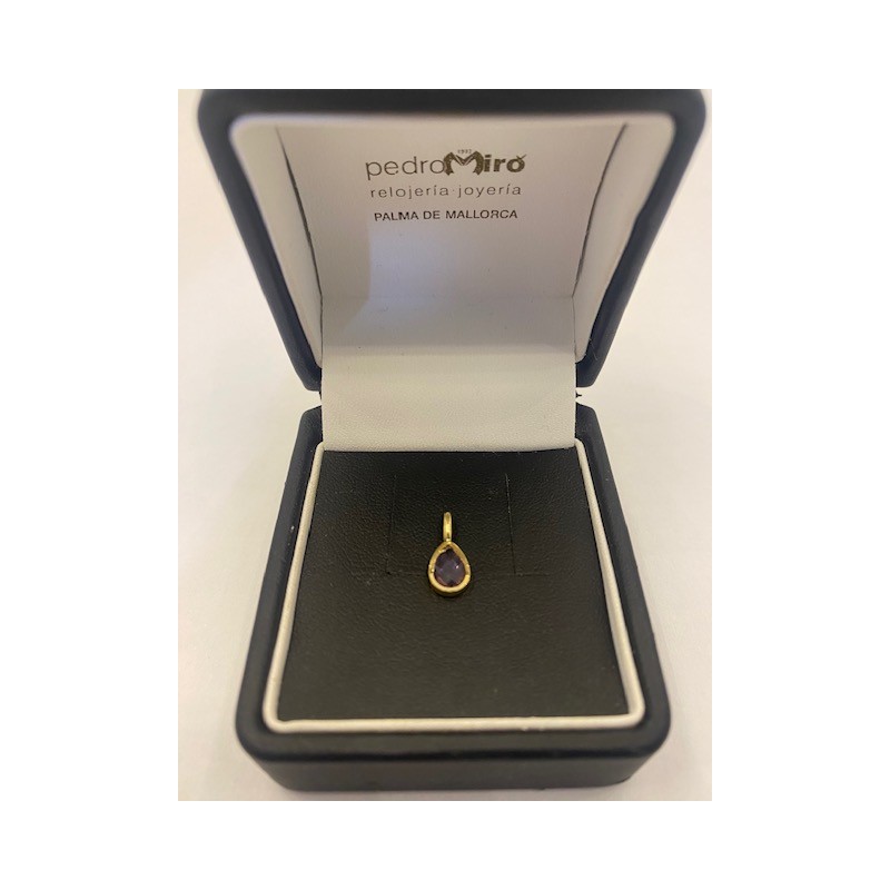 Colgante de oro amarillo de 18 kts. con circonita de color.