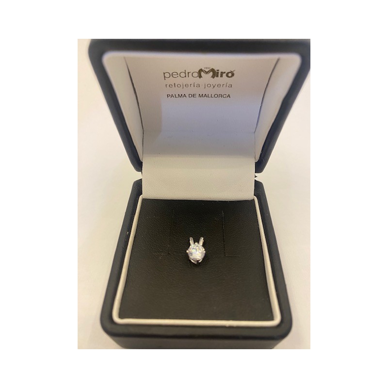 Colgante de oro blanco de 18 kts. con circonita.