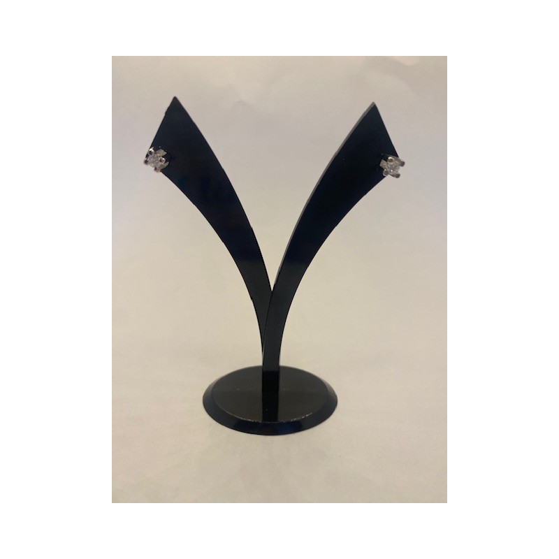 Pendientes de oro blanco de 18 kts, con diamante HVS, tamaño 0,16 cts