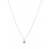 Collar estrella. Plata de 1ª Ley rodiada. Esmalte fucsia, de MAREA